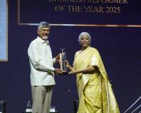 Chandrababu Naidu Receives Economic Times Business Reformer of the Year Award from Nirmala Sitharaman in Mumbai