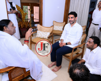 Nara Lokesh visits Amritapuri Ashram, meets Mata Amritanandamayi Devi