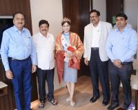 Minister Durgesh Congratulates Visakhapatnam Doctor Srijana Devi on Winning Forever Miss Universe India 2025