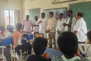 BJP Leaders Watch 133rd Episode of 'Mann Ki Baat' with Students at Ambedkar Gurukul in Guntur Rural