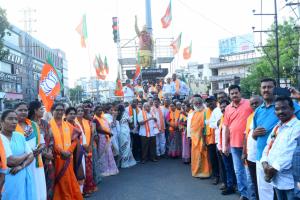 Three States, one verdict: Guntur BJP cadre takes to the streets in triumph
